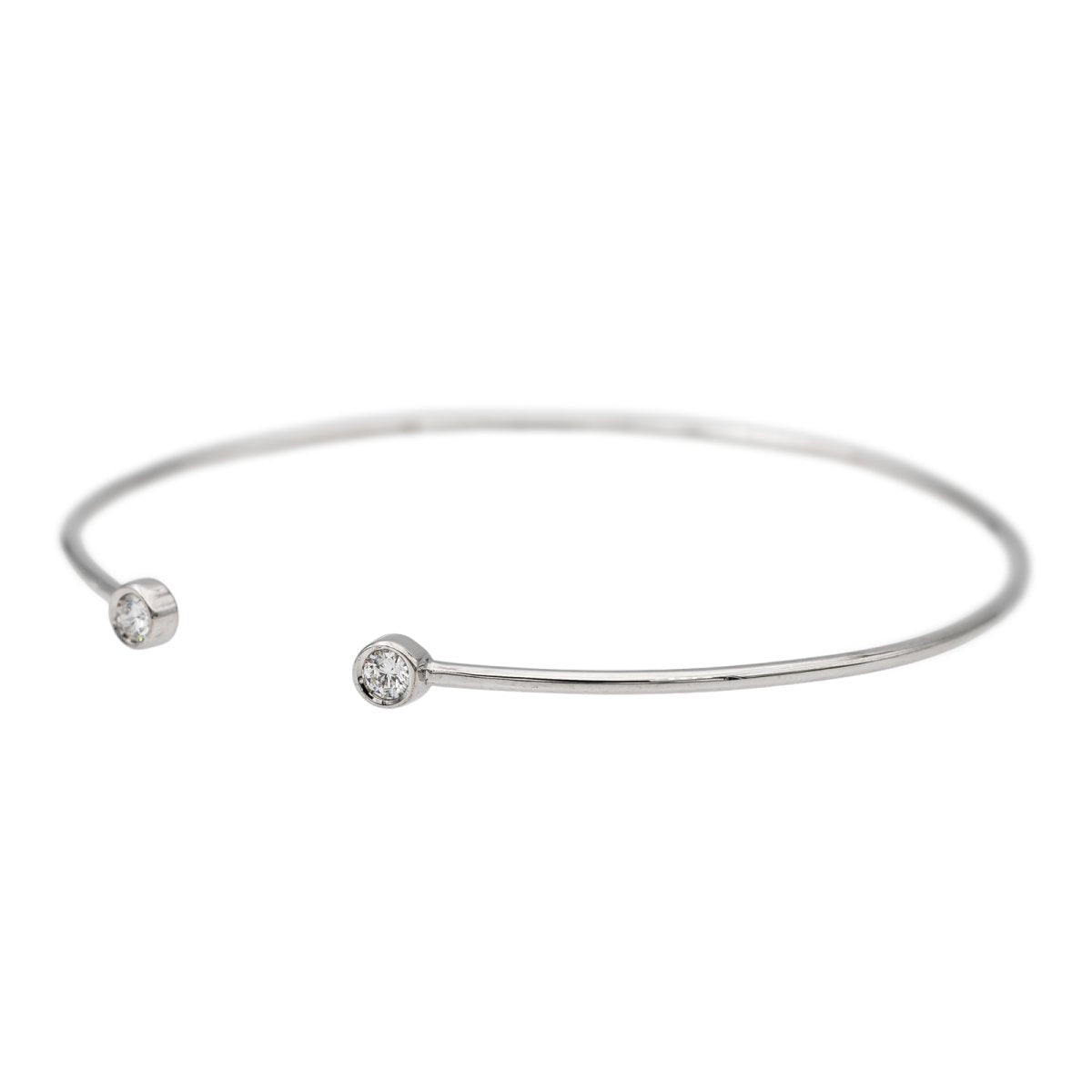 Bracelet Jonc Or blanc Diamant - Castafiore