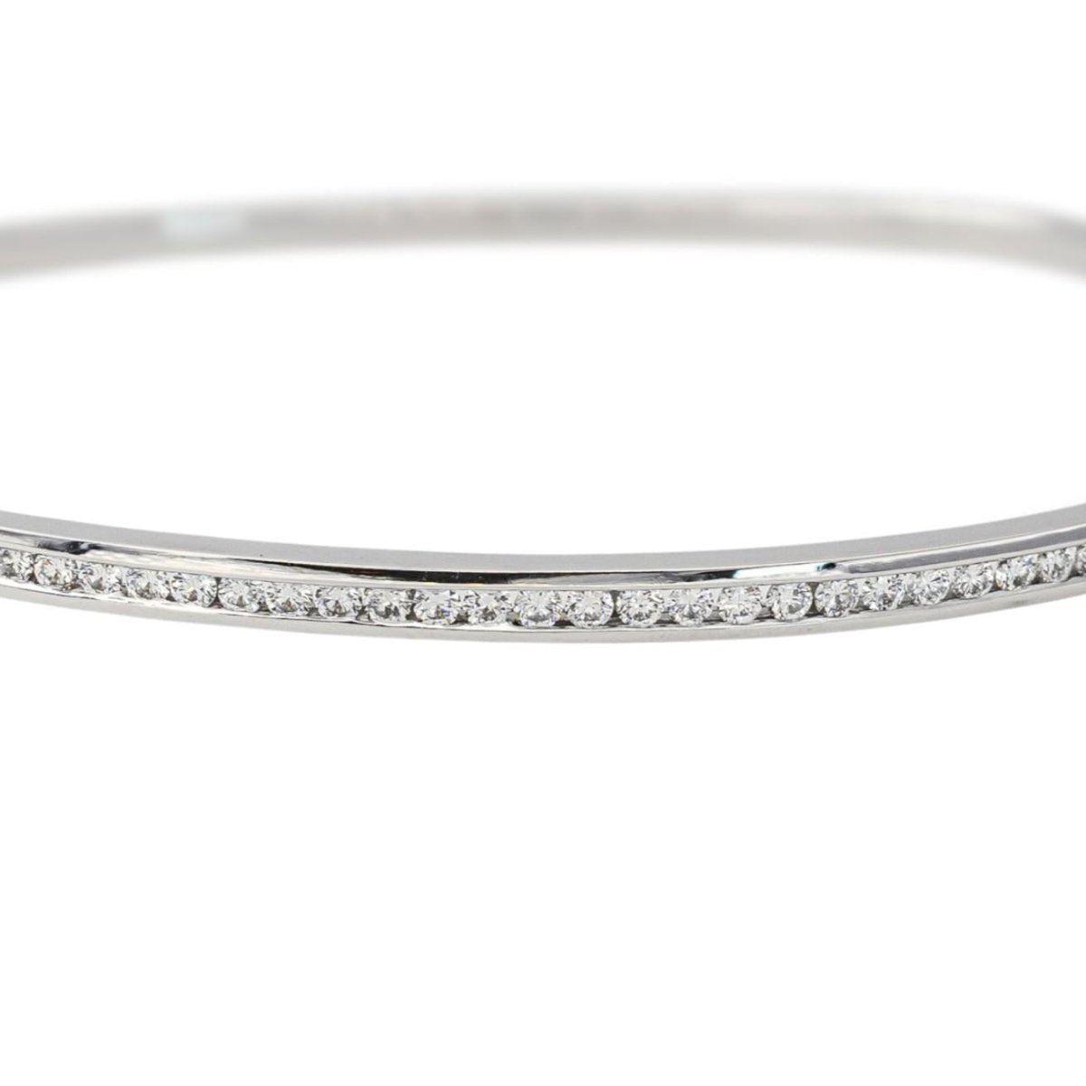 Bracelet Jonc Or blanc Diamant - Castafiore