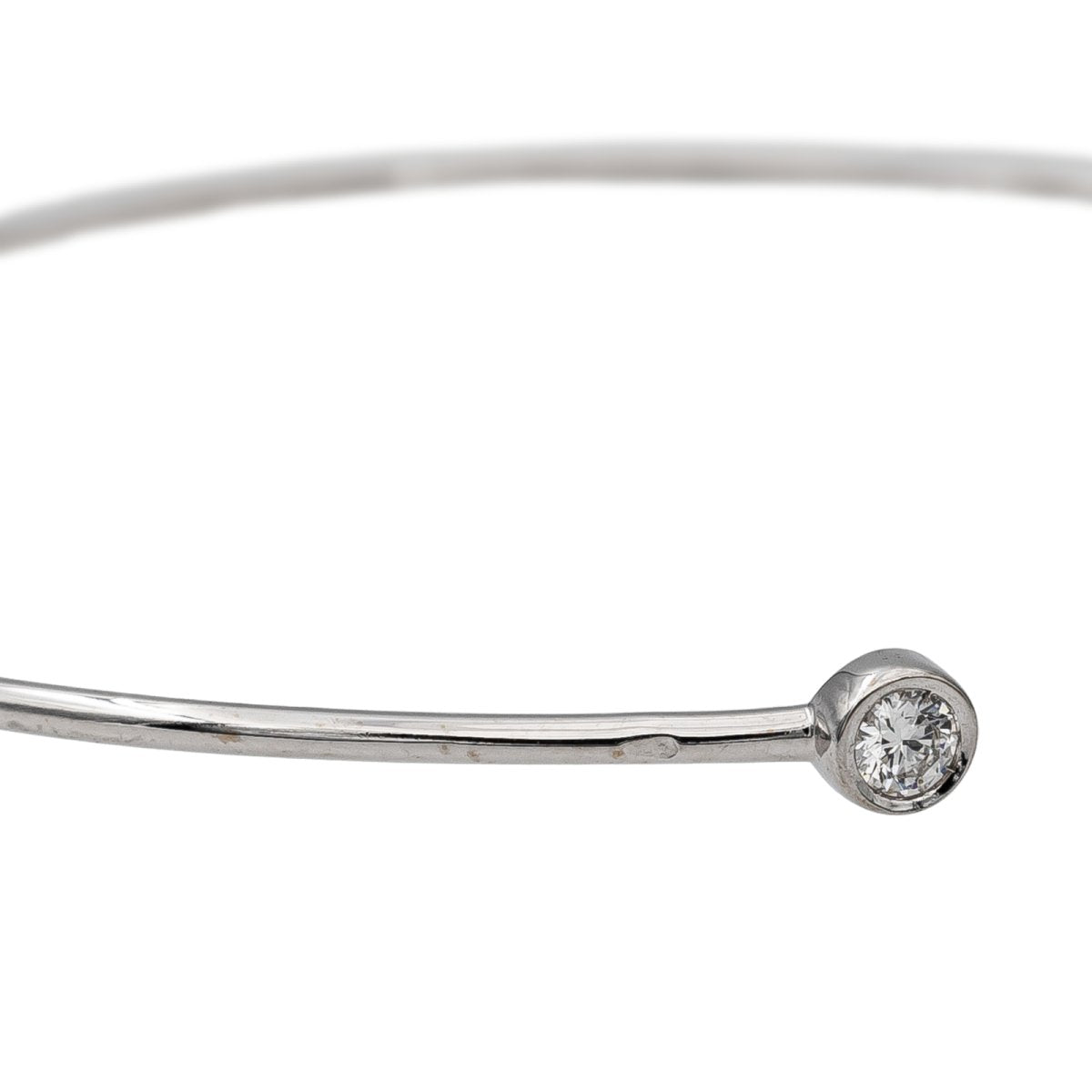 Bracelet Jonc Or blanc Diamant - Castafiore