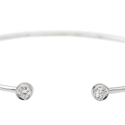 Bracelet Jonc Or blanc Diamant - Castafiore