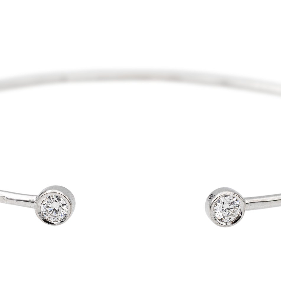Bracelet Jonc Or blanc Diamant - Castafiore