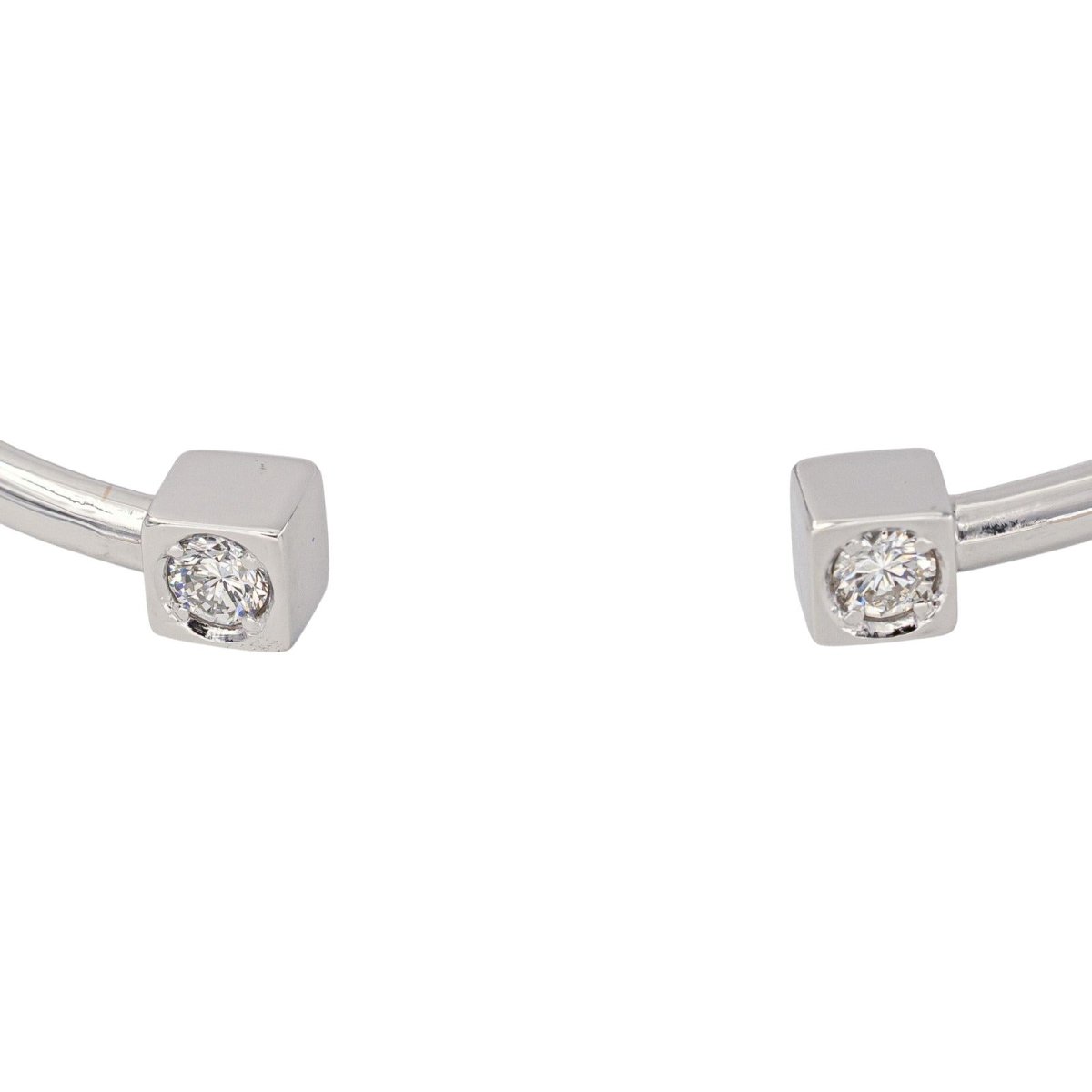 Bracelet Jonc Or blanc Diamant - Castafiore
