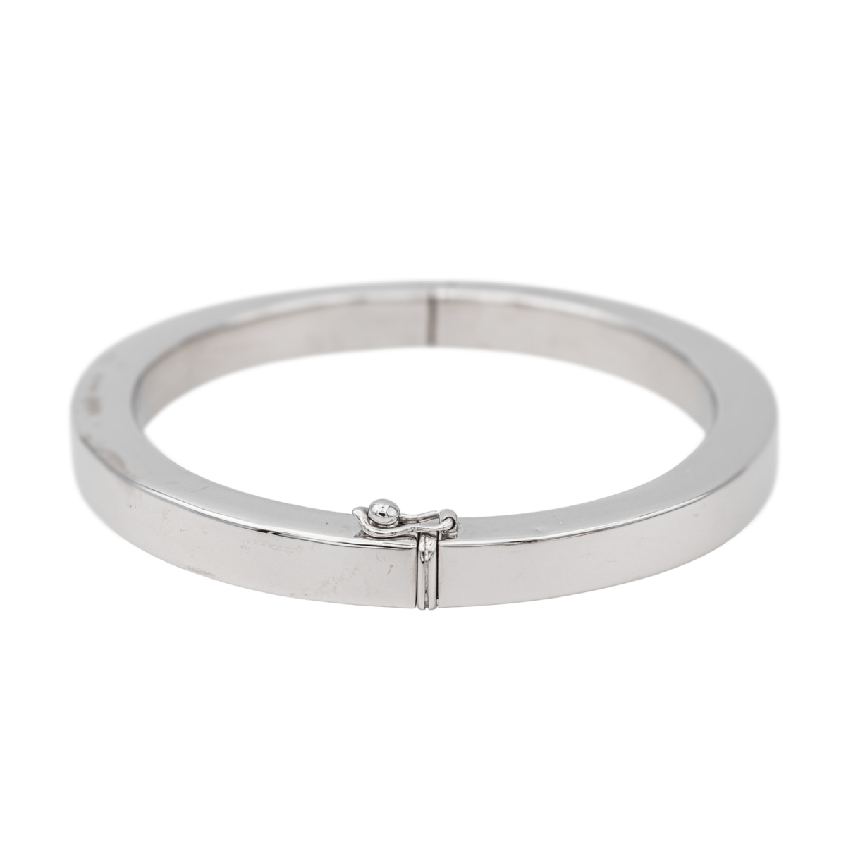 Bracelet Jonc Or Blanc Fermeture Ouvrante en Or 18 Carats - Castafiore