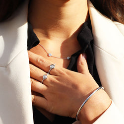 Bracelet Jonc Or Blanc Plein - Castafiore