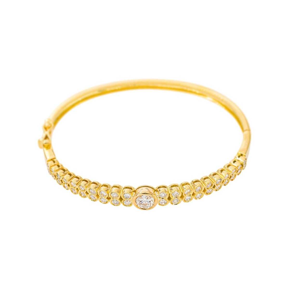Bracelet Jonc Or jaune Diamant - Castafiore