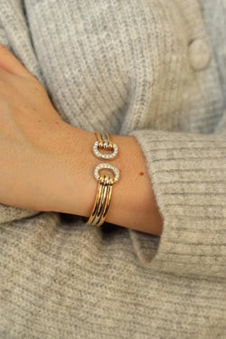 Bracelet Jonc Or jaune Diamant - Castafiore