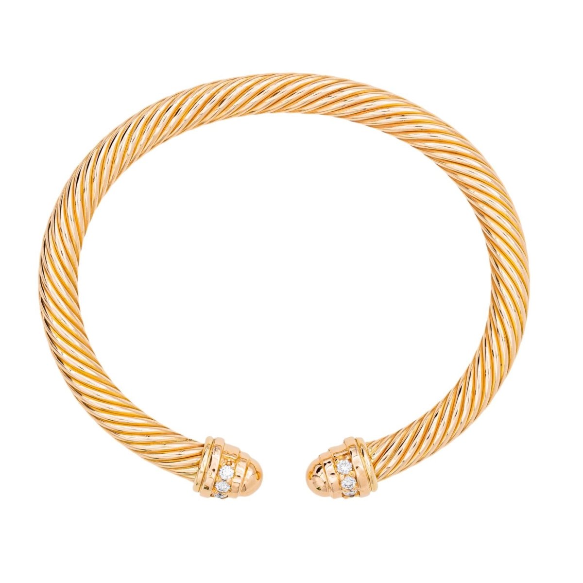 Bracelet Jonc Or rose Diamant - Castafiore