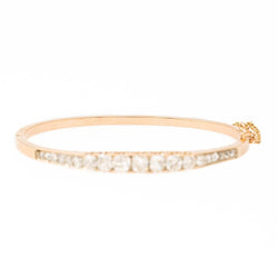 Bracelet Jonc Or rose Diamant - Castafiore