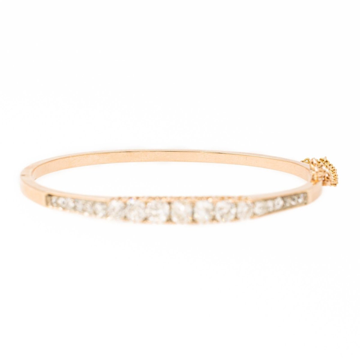 Bracelet Jonc Or rose Diamant - Castafiore