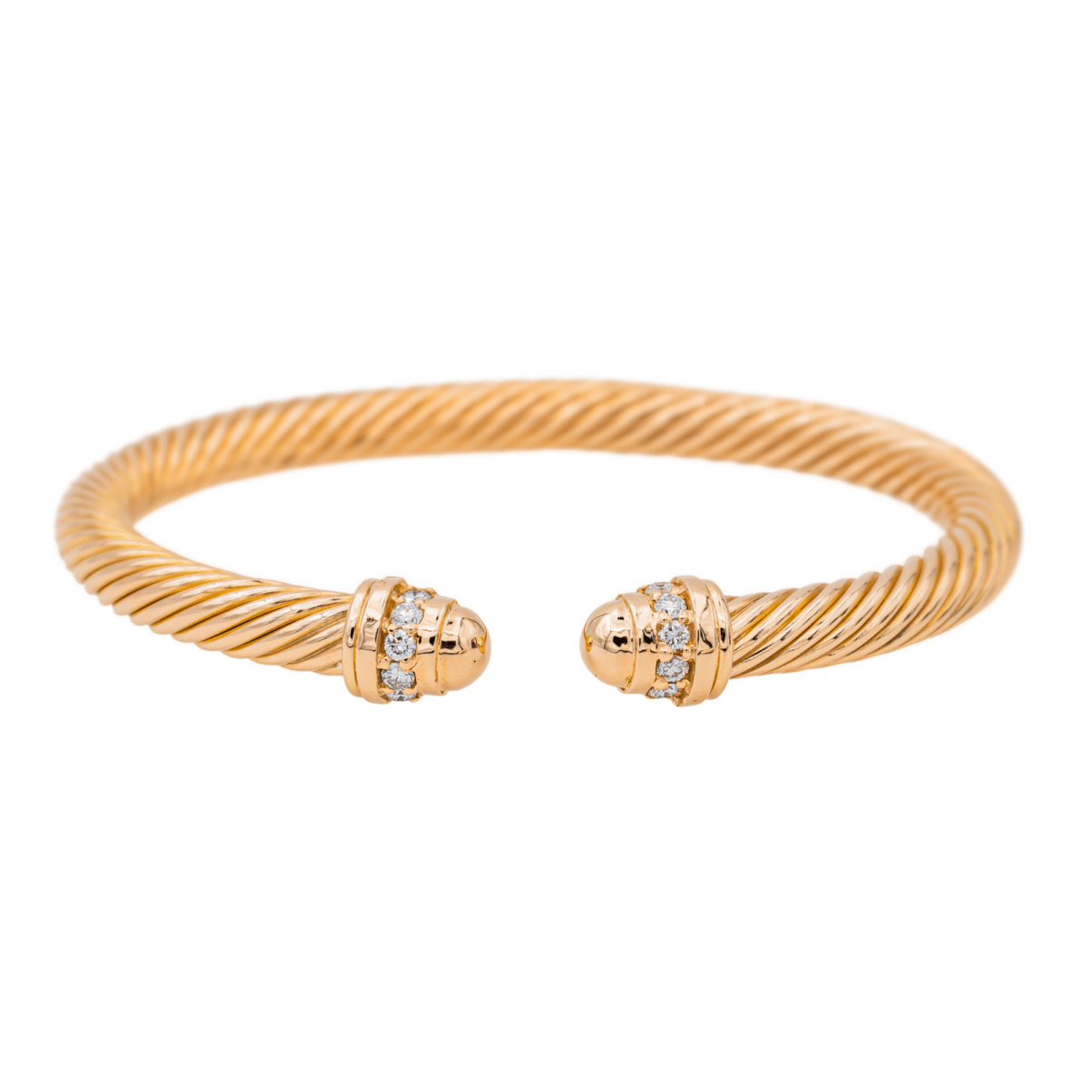 Bracelet Jonc Or rose Diamant - Castafiore