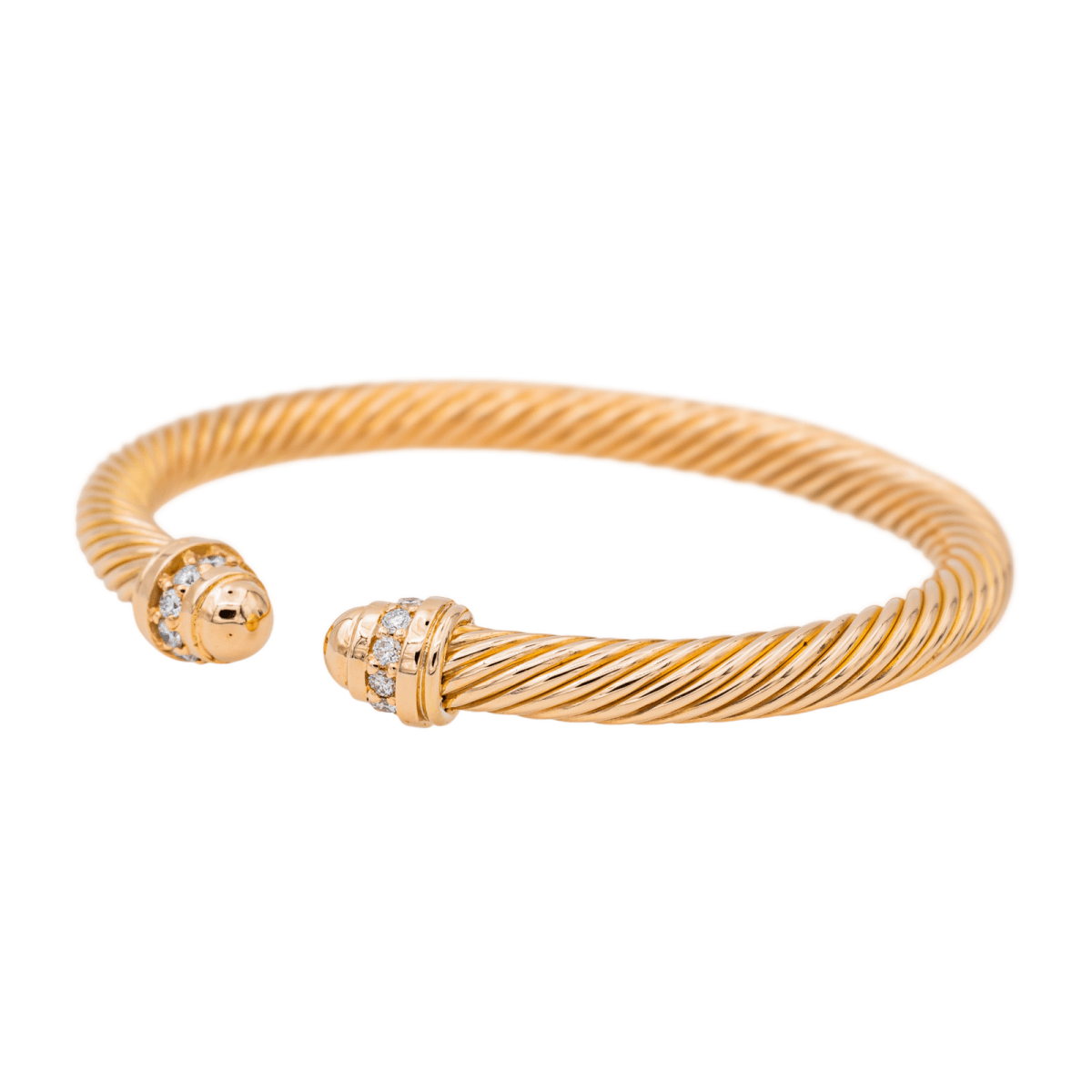 Bracelet Jonc Or rose Diamant - Castafiore