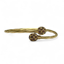 Bracelet jonc ouvert en or jaune et grenats - Castafiore