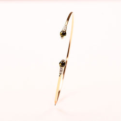 Bracelet jonc ouvert Pomellato "M'ama non m'ama" péridots et diamants - Castafiore