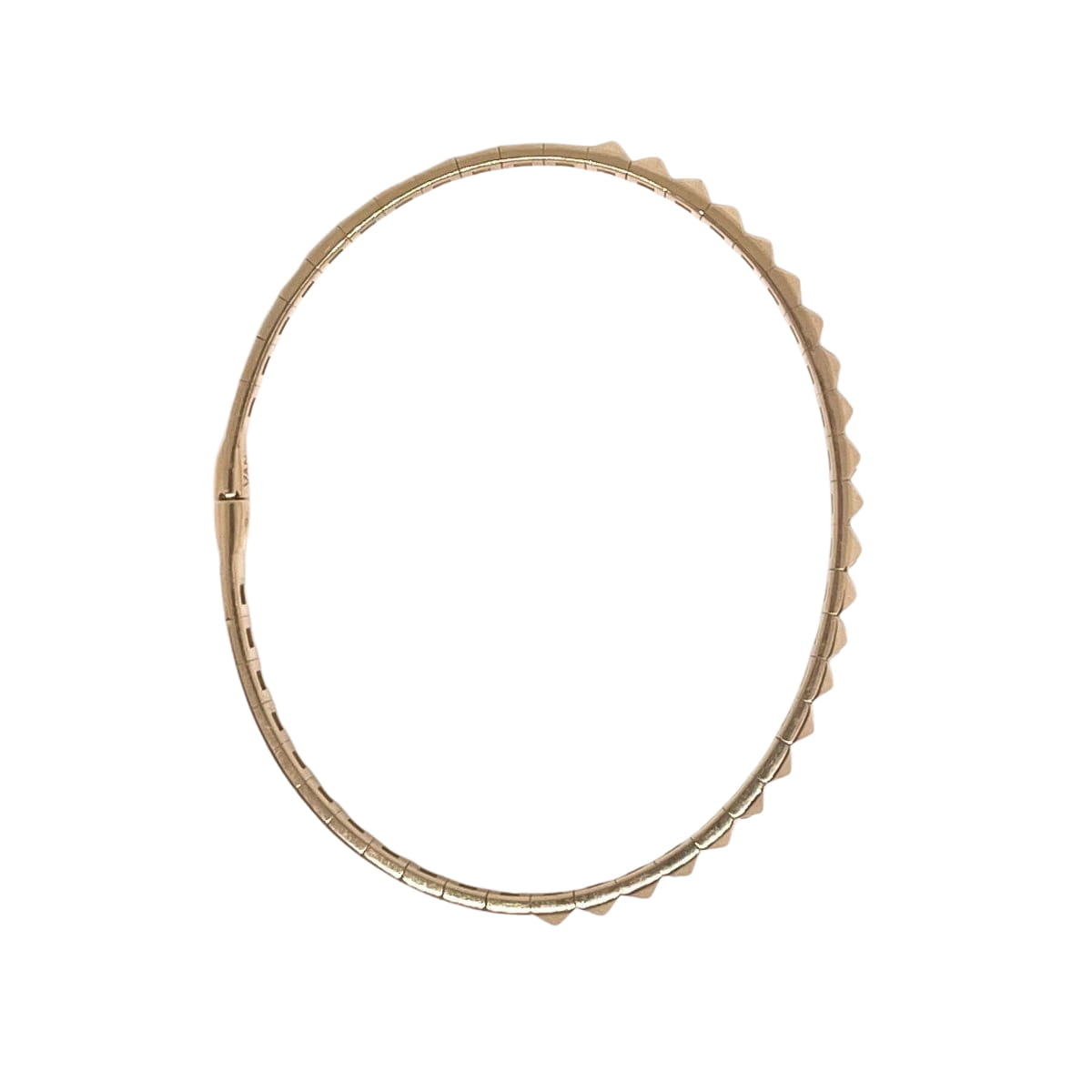 Bracelet jonc ouvrant or rose et petits diamants - Castafiore