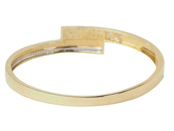 Bracelet Jonc plat en or jaune et diamants - Castafiore