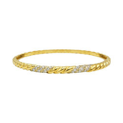 Bracelet Jonc POIRAY en or jaune et diamants - Castafiore