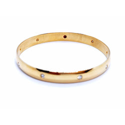 Bracelet Jonc rigide en or jaune et rubis - Castafiore