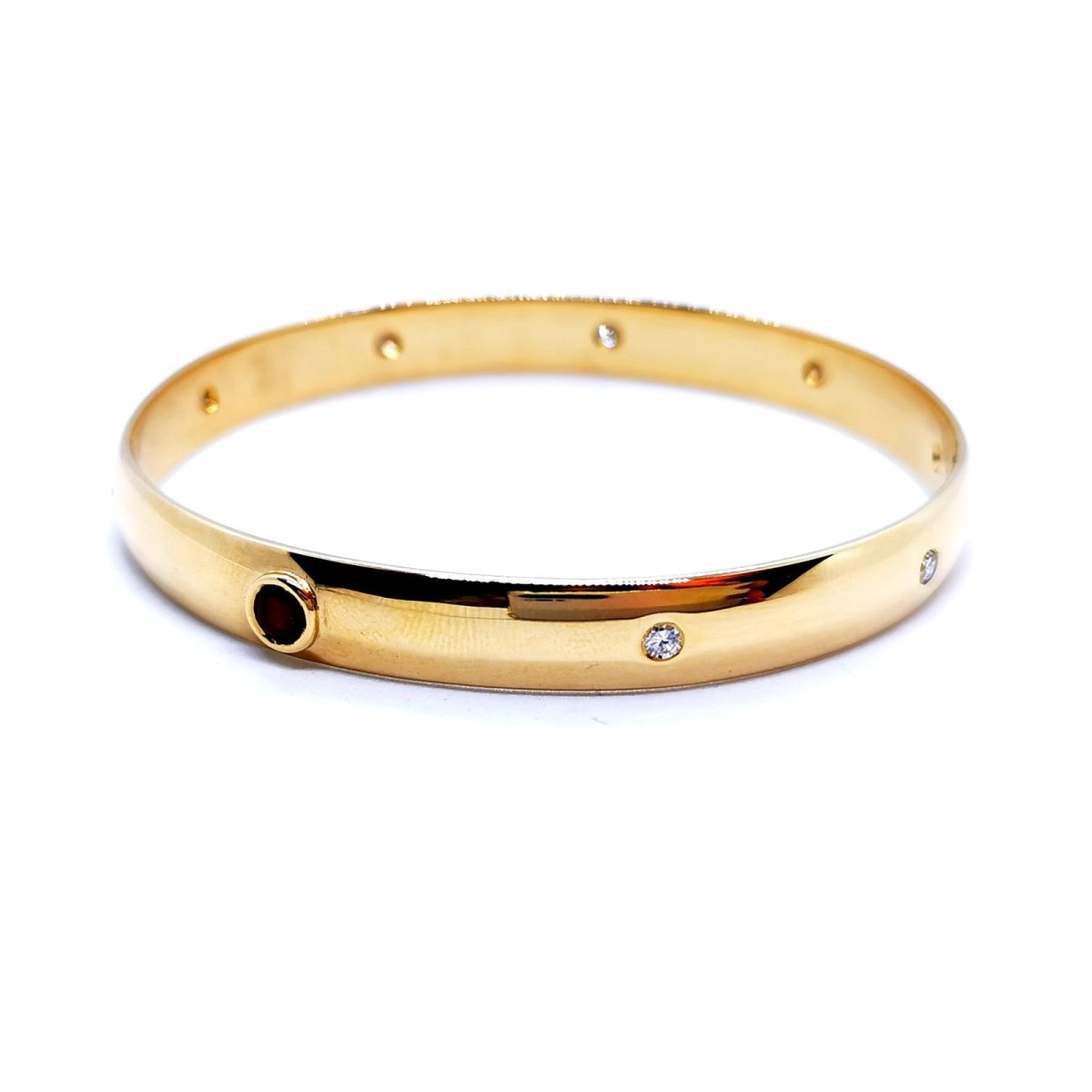 Bracelet Jonc rigide en or jaune et rubis - Castafiore