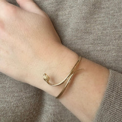Bracelet jonc serpent en or jaune - Castafiore