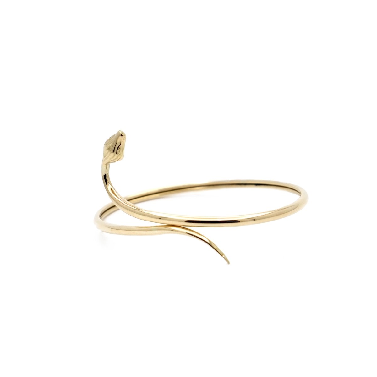 Bracelet jonc serpent en or jaune - Castafiore