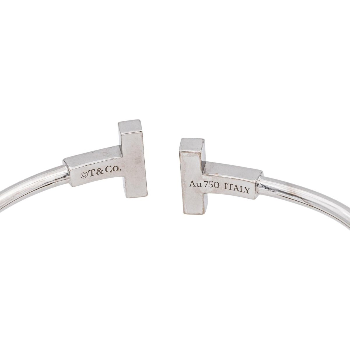 Bracelet Jonc TIFFANY & CO. "Tiffany T" en or blanc, turquoise et diamants - Castafiore