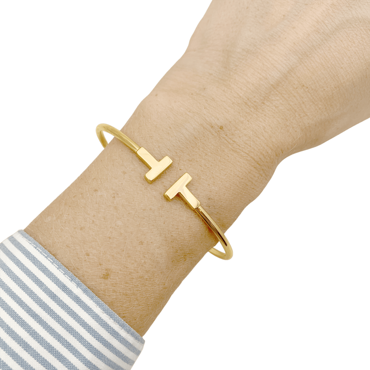 Bracelet Jonc TIFFANY & CO "Tiffany T" en or rose - Castafiore