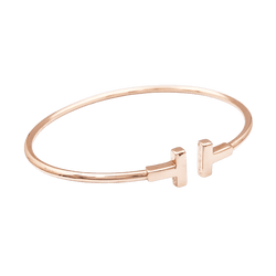 Bracelet Jonc TIFFANY & CO "Tiffany T" en or rose - Castafiore
