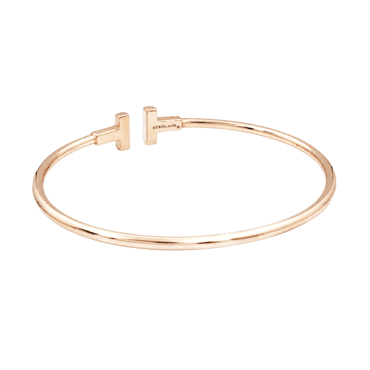 Bracelet Jonc TIFFANY & CO "Tiffany T" en or rose - Castafiore
