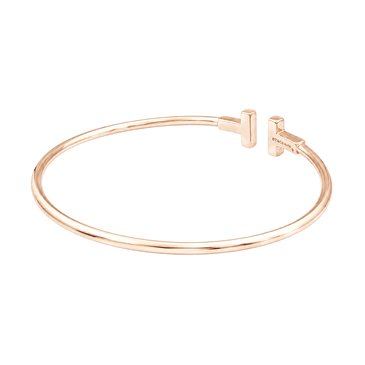 Bracelet Jonc TIFFANY & CO "Tiffany T" en or rose - Castafiore