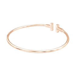 Bracelet Jonc TIFFANY & CO "Tiffany T" en or rose - Castafiore
