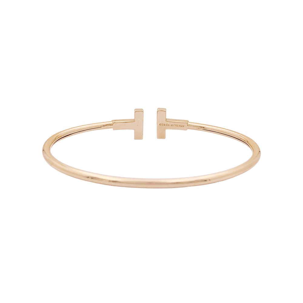 Bracelet Jonc TIFFANY & CO "Wire" en or rose et diamants - Castafiore