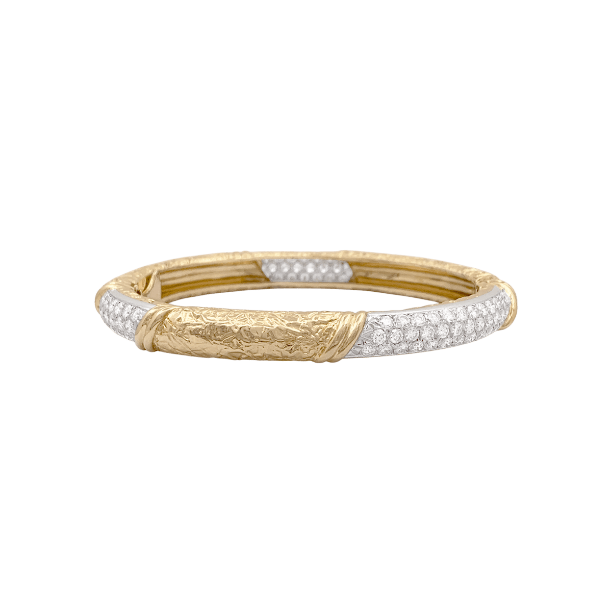 Bracelet Jonc VAN CLEEF & ARPELS en or jaune et diamants - Castafiore
