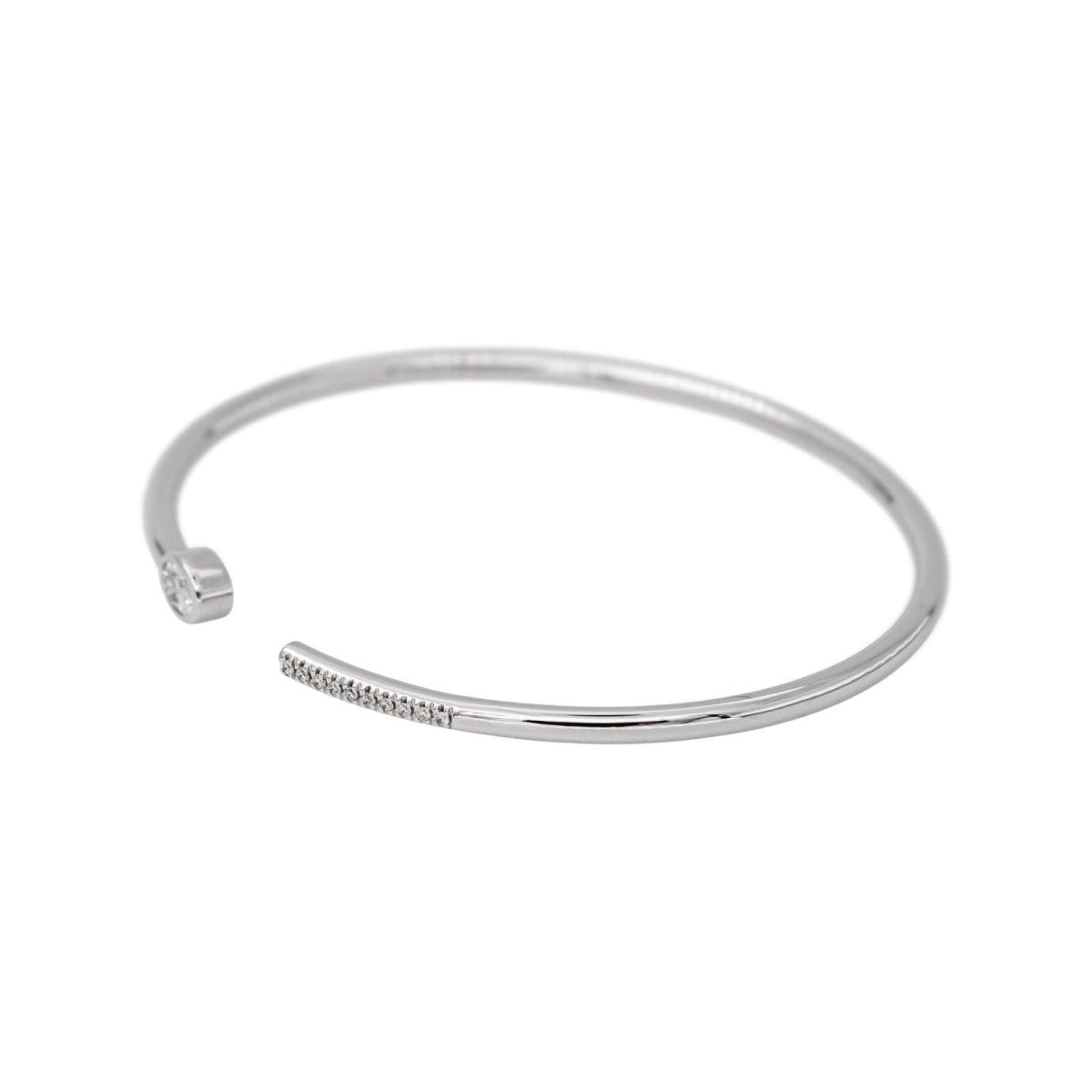 Bracelet Jonc VAN DER BAUWEDEN "Vendôme" en or blanc et diamants - Castafiore