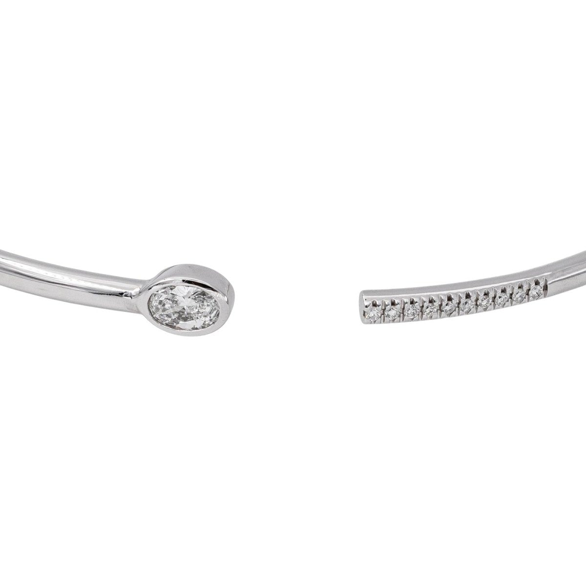 Bracelet Jonc VAN DER BAUWEDEN "Vendôme" en or blanc et diamants - Castafiore