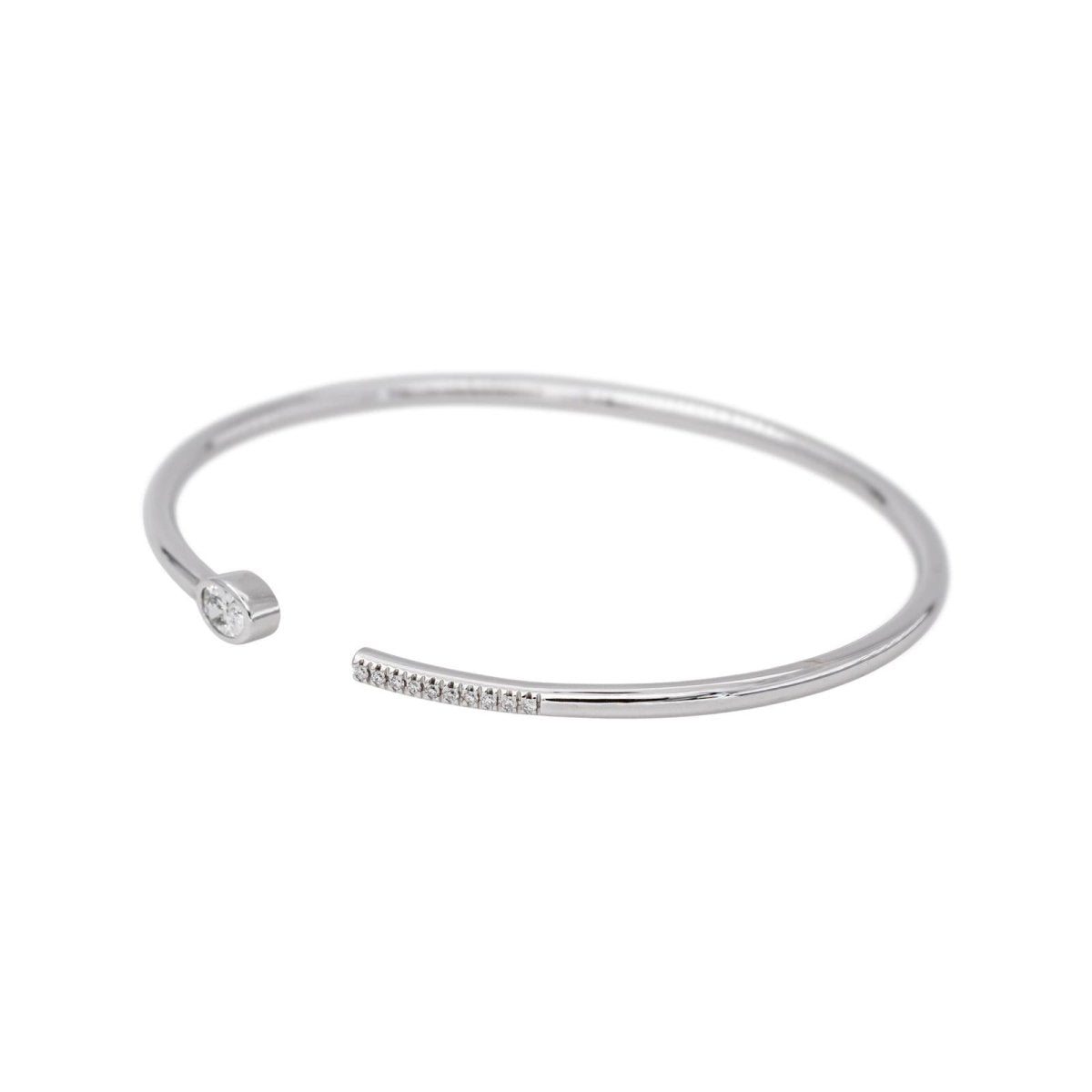 Bracelet Jonc VAN DER BAUWEDEN "Vendôme" en or blanc et diamants - Castafiore