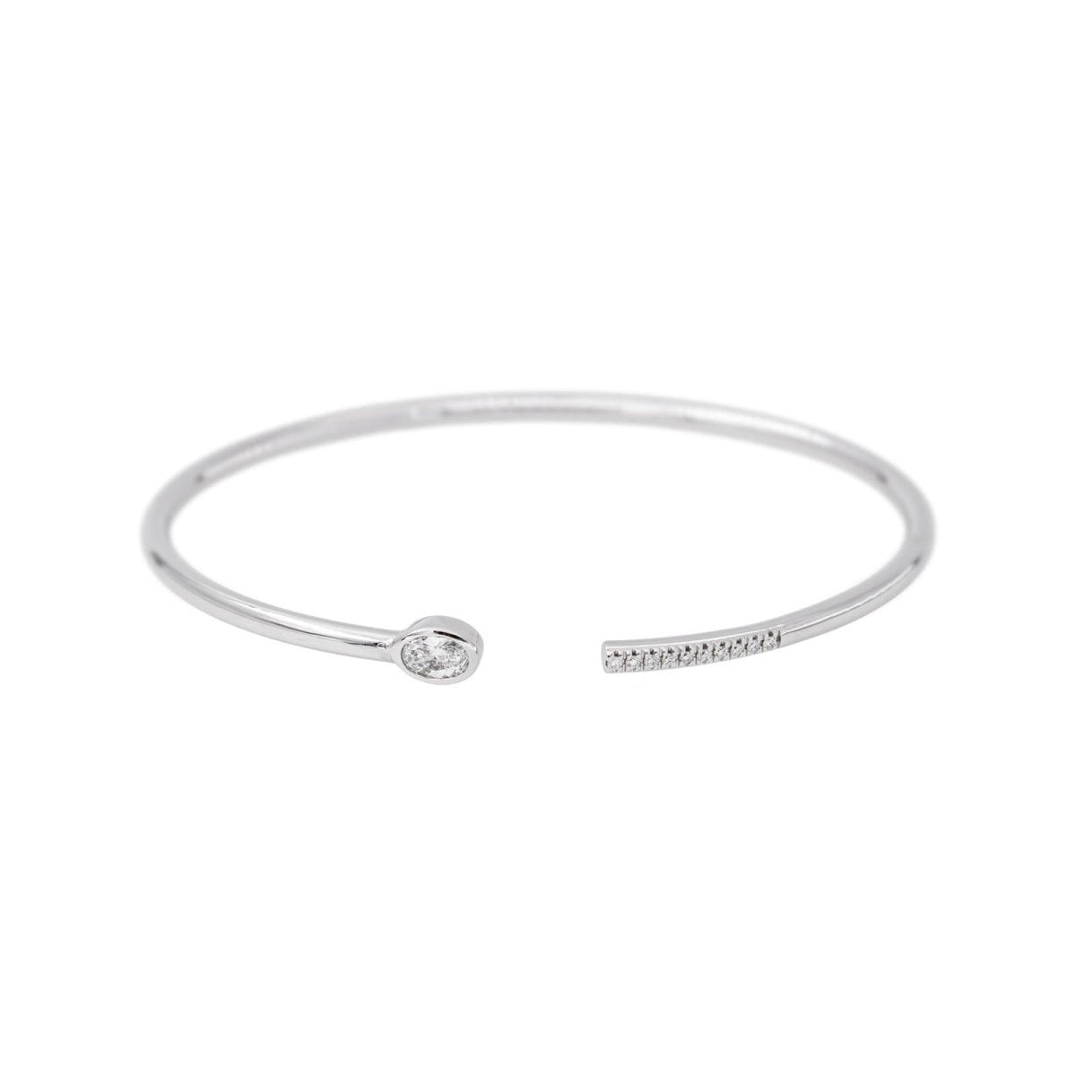 Bracelet Jonc VAN DER BAUWEDEN "Vendôme" en or blanc et diamants - Castafiore
