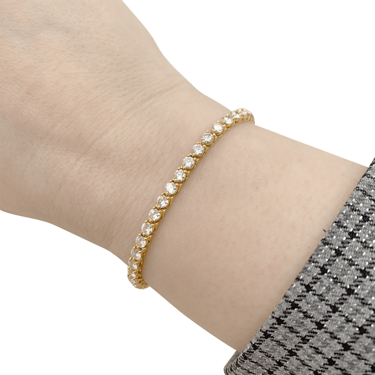 Bracelet Ligne CARTIER en or jaune et diamants. - Castafiore