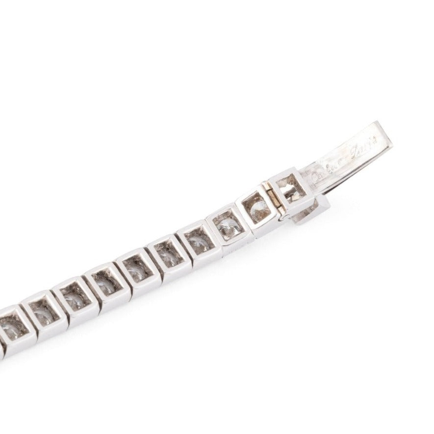 Bracelet ligne CARTIER or blanc, platine et diamants - Castafiore