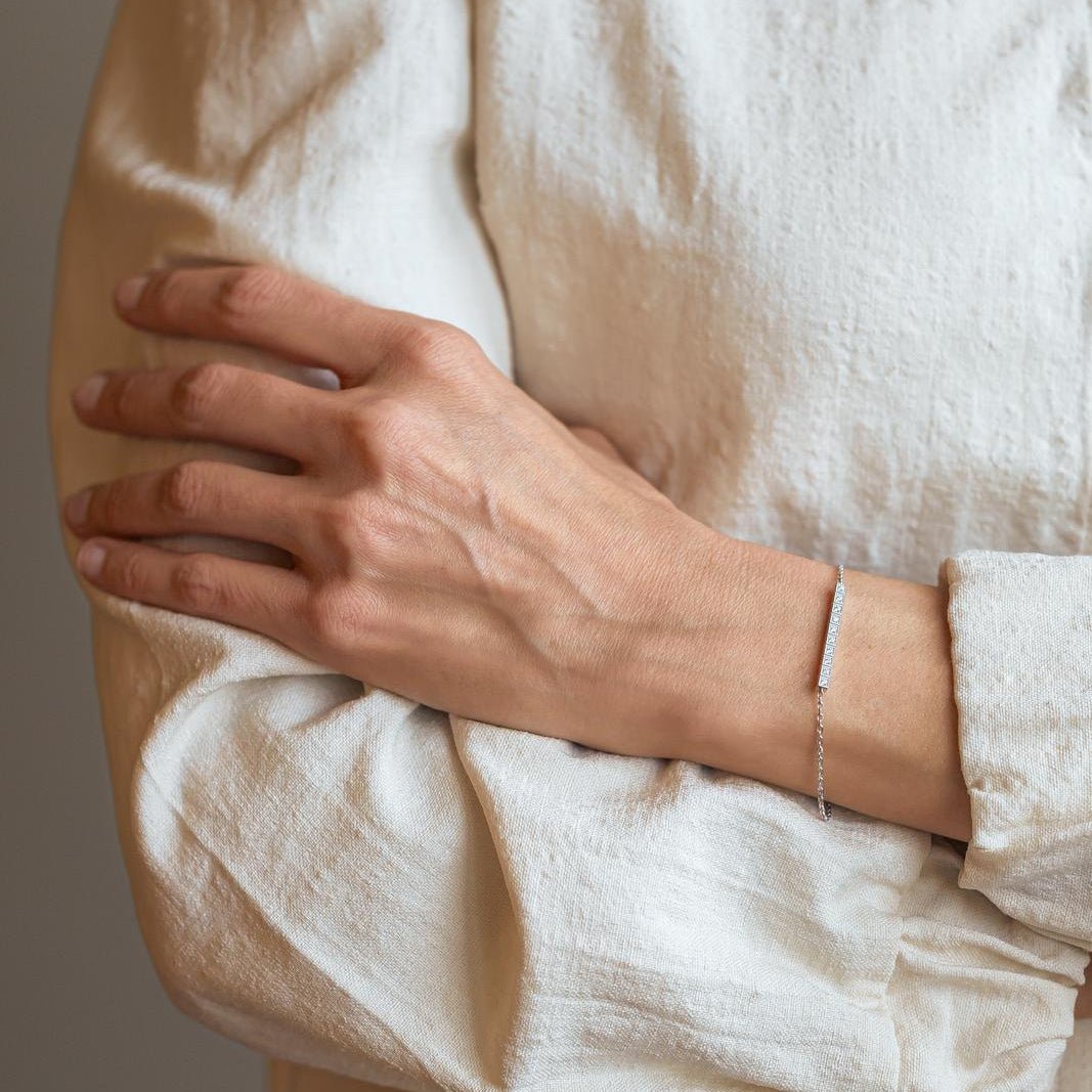 Bracelet Ligne CHOPARD "Ice Cube" en or blanc et diamants - Castafiore