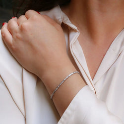 Bracelet ligne de diamants vintage or blanc - Castafiore