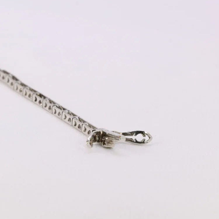 Bracelet ligne de diamants vintage or blanc - Castafiore