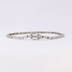 Bracelet ligne de diamants vintage or blanc - Castafiore