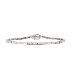 Bracelet ligne de diamants vintage or blanc - Castafiore