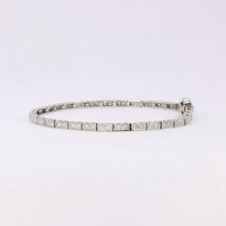 Bracelet ligne de diamants vintage or blanc - Castafiore