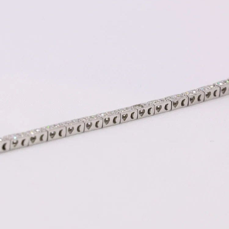 Bracelet ligne de diamants vintage or blanc - Castafiore