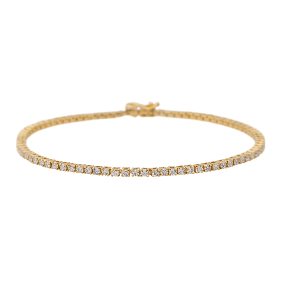 Bracelet Ligne Diamants en Or Jaune - Castafiore