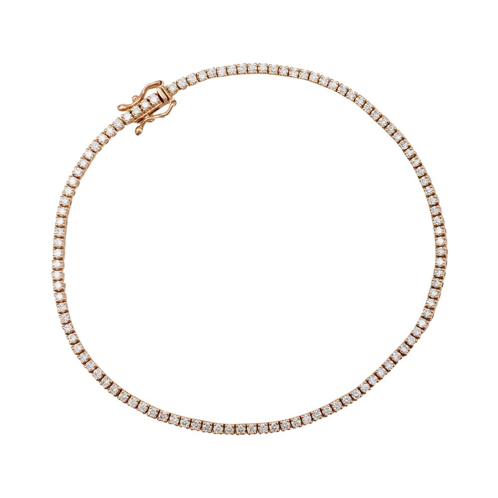 Bracelet ligne diamants en or rose. - Castafiore