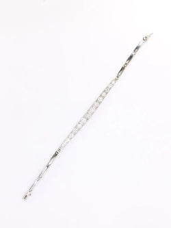 Bracelet ligne diamants or blanc platine - Castafiore