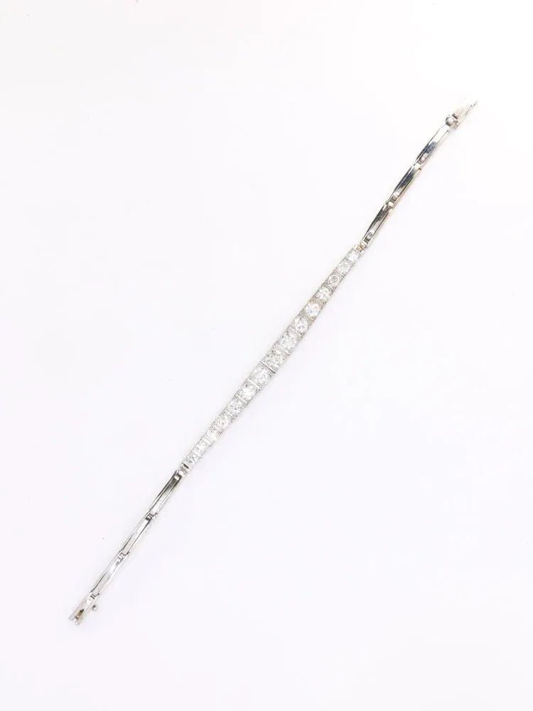 Bracelet ligne diamants or blanc platine - Castafiore
