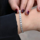 Bracelet ligne diamants or blanc platine - Castafiore